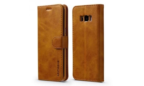 Etui type portefeuille pour Galaxy-S8+ coloris camel gamme LC.IMEEKE