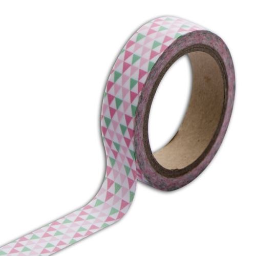 Masking tape triangles verts et rose