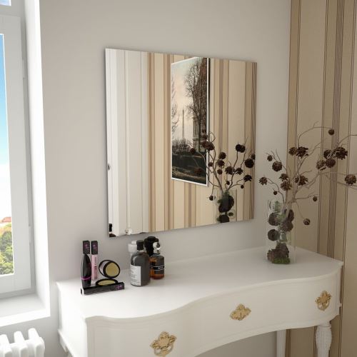 Miroir Mural Miroirs en verre Miroir Décoration pour Salon miroir Salle de Bains 70 x 70 cm