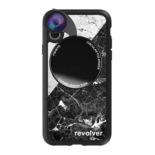 Coque iPhone X/Xs avec Revolver 4 en 1 - Marbre