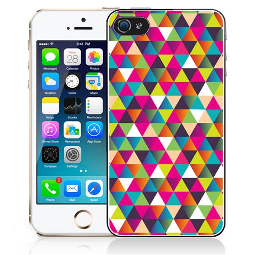 Coque pour iPhone 5C triangle multicolore