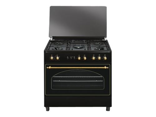 Vitrokitchen RU9060B - Cuisinière - pose libre - largeur : 90 cm - profondeur : 60 cm - hauteur : 85 cm - noir
