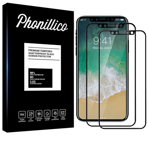 Verre Trempe pour iPhone 11 PRO [Pack 2] Film Bord Noir Vitre Protection Ecran Ultra Resistant [Phonillico®]