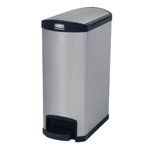 Poubelle à pédale latérale inox slim jim step-on rubbermaid 50l