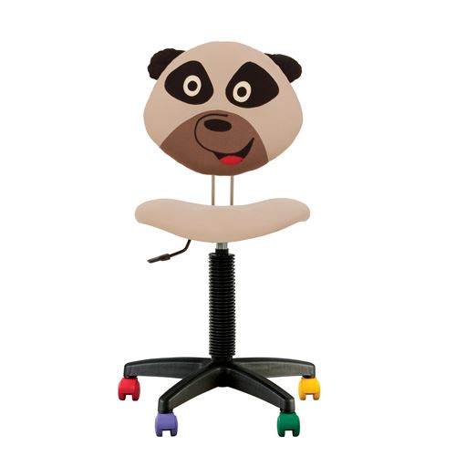 Fauteuil jouet panda, chaise de bureau pour enfant en tissu beige
