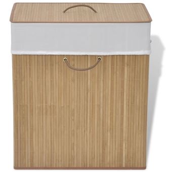 Panier à linge rectangulaire Bambou Naturel - 1