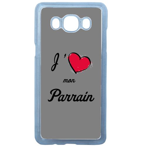 Coque J'aime Mon Parrain Gris Compatible Galaxy J7 2016 Transparent