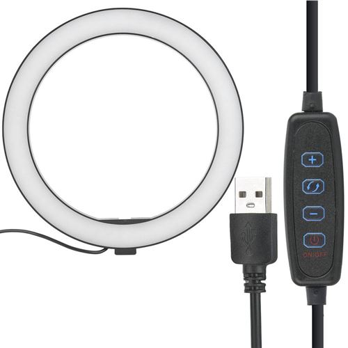 Lampe loupe 10'' 2400-3000LM 12W LED avec pince de téléphone Living Broadcast Selfie Fill Lamp