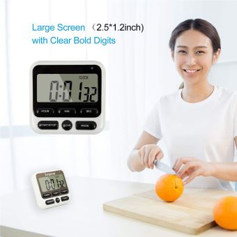 Minuteur numérique de cuisine chronomètre magnétique avec alarme sonore  écran LCD horloge noire HX106 - Équipements électriques - Achat & prix