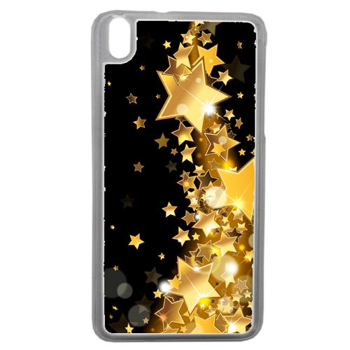 Coque Étoile D'or Sur Fond Noir Compatible Htc Desire 816 Transparent