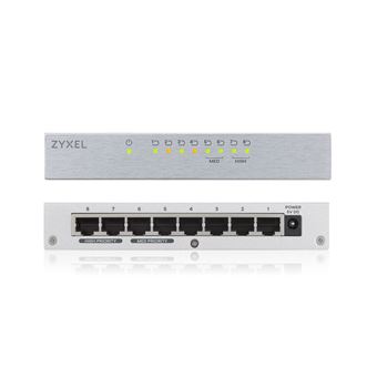 Zyxel Switch Ethernet Gigabit de bureau 8 ports - boîtier en métal, Garantie à vie [GS108B]