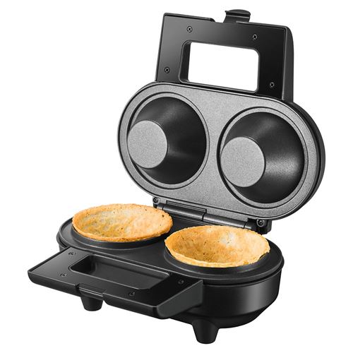 Unold 48315 Gaufrier Bowl, 2 délicieux Tasse gaufré à remplir, la chaleur isolé cool touch de poignée, 550 watts, Noir