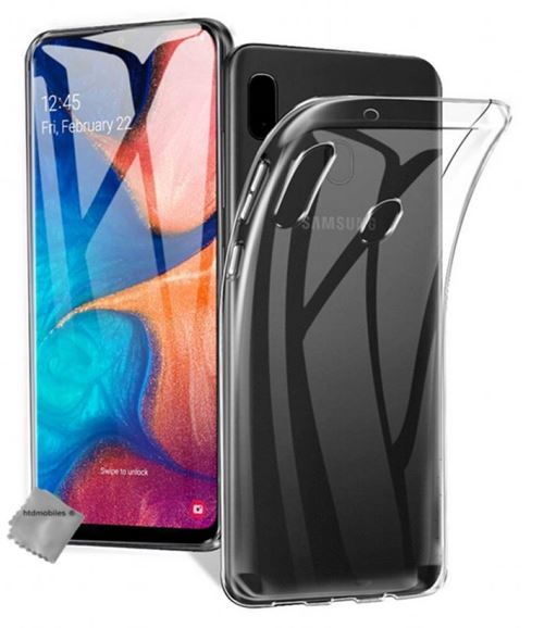 Housse etui coque silicone gel fine pour Samsung Galaxy A20e avec verre trempe - TRANSPARENT TPU