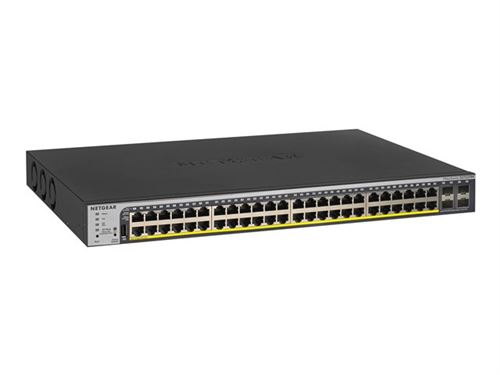 Netgear gs752tpp-Port Gigabit Smart Managed Pro Commutateurs 100EUS 52 avec PoE + et 4 SFP Ports Noir