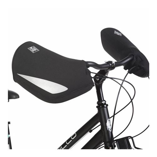 Manchon-protege main velo tucano city neoprene etanche noir avec doublure thermique + reflechissant