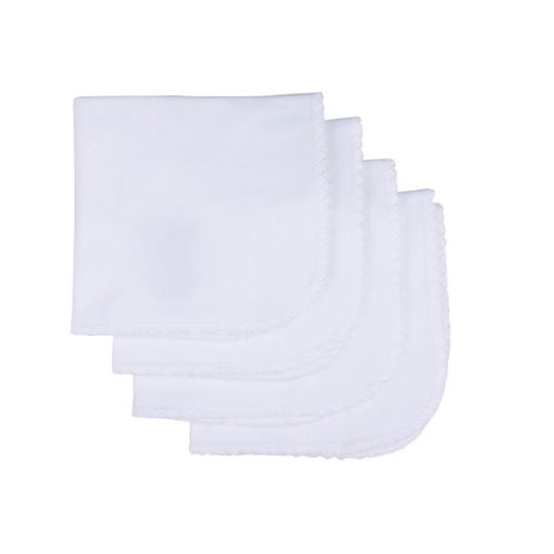 Lingettes lavables en coton biologique (lot de 4) Blanc