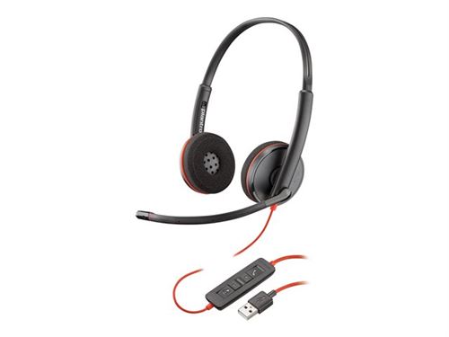 Poly Blackwire C3220 USB - 3200 Series - micro-casque - sur-oreille - filaire - USB - isolation acoustique - noir