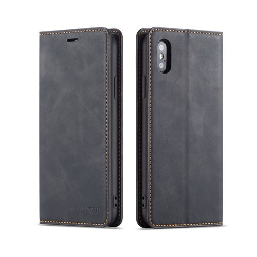 Etui en PU gris pour votre Apple iPhone XS 5.8 pouces