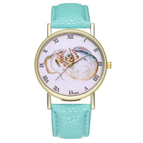Montre à quartz de style rétro vie marine dames montre à quartz T232-AMenthe verte