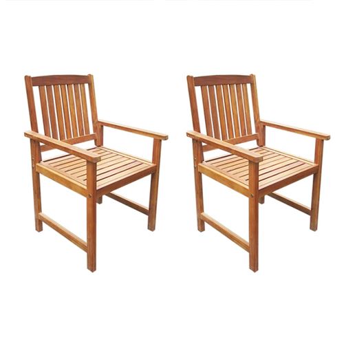 Chunhe Chaises de jardin 2 pcs Bois d'acacia massif Marron AB42626