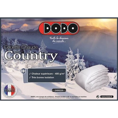 DODO Couette chaude 400gr/m2 COUNTRY 200x200 cm blanc - Achat & prix