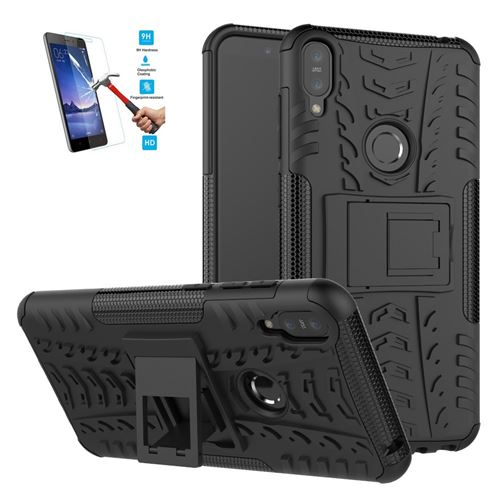 Asus Zenfone Max Pro M1 ZB601KL Anti Choc Noir Avec Film Verre Trempé Coque Housse Etui Antichoc hfs-house®