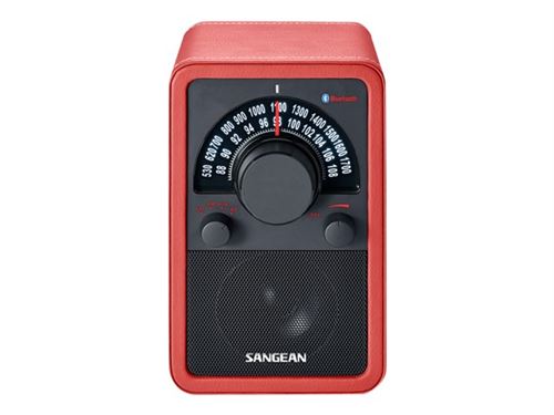 Sangean WR-15BT Radio portable Bluetooth Cuir Rouge