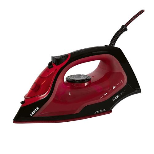 Clatronic DB 3752 Fer à repasser vapeur, semelle en céramique, vapeur verticale, 7 fonctions 2200W Rojo