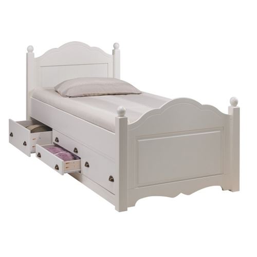 Lit enfant blanc 4 tiroirs 90 x 190 cm