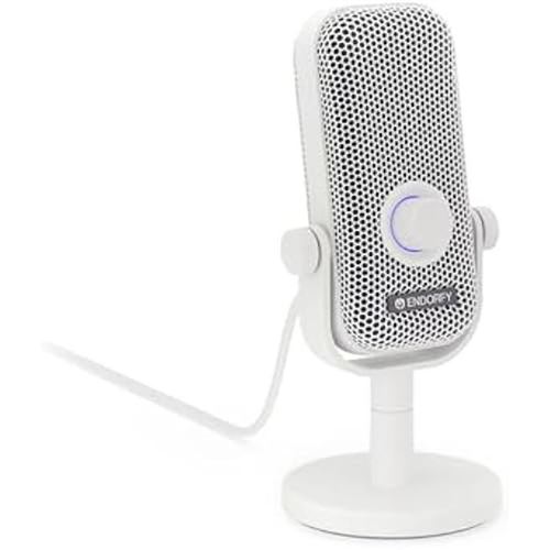 Microphone De Jeu Endorfy Solum Voice S Cardioïde Éclairage Rvb Usb-C Onyx White