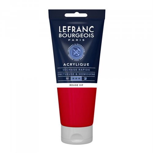 Lefranc Bourgeois - Peinture - peinture acrylique - rouge vif - semi-opaque - satin - fine - 200 ml