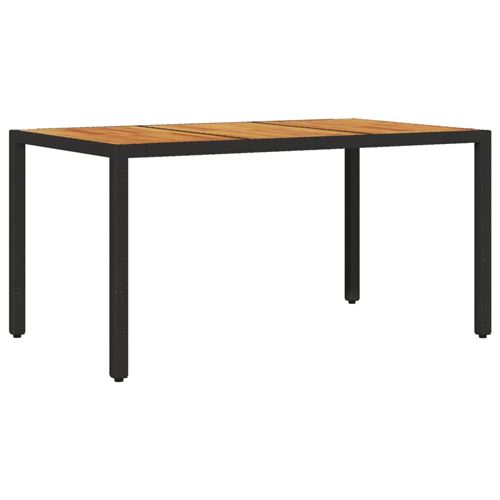 Non Communiqué Noir Table De Jardin Vidaxl Et Dessus En Bois D'acacia Résine Tressée