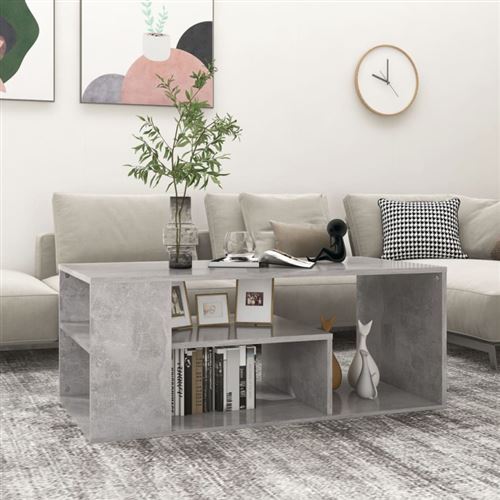 VIDAXL - Table basse - 100x50x40 cm - Gris Béton - Image 3