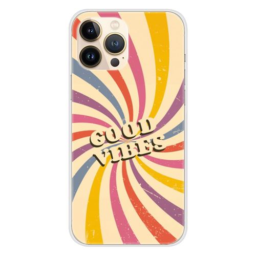 Coque en silicone imprimée compatible Apple iPhone 13 Pro Max Good vibes