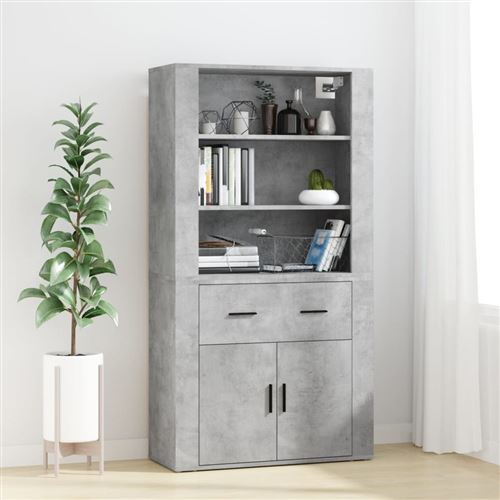 Non Communiqué Gris Vidaxl Buffet Haut Béton Bois D'ingénierie3185379