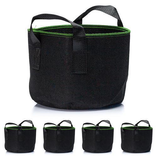 Set de 5 sacs à plantes - Blumfeldt - En tissu - 20 L - Noir