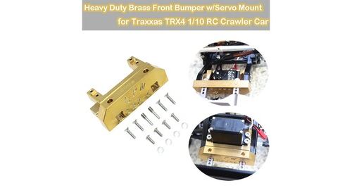 Pare-chocs avant en laiton robuste avec support servo pour voiture sur chenilles rc traxxas trx4 1/10