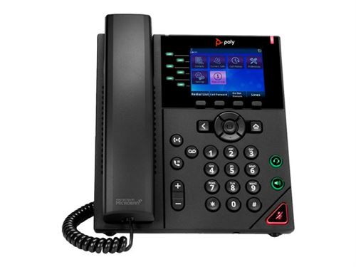 Poly VVX 350 - Téléphone VoIP - (conférence) à trois capacité d appel - SIP, SDP - 6 lignes - 24 lignes - noir