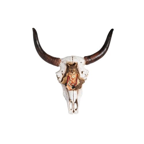 IMPEXIT - figurine crane de vache western tete indien 31,5/8,5/30,5 cm