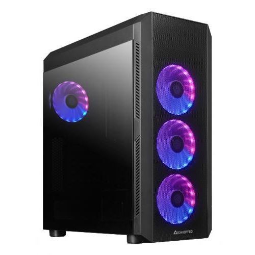 Non Communiqué Noir Chieftec - Modèle Du Produit : Boitier Moyen Tour Atx Scorpion 4 Gl-04B-Uc-Op Rgb Avec Panneau Vitré (Noir)