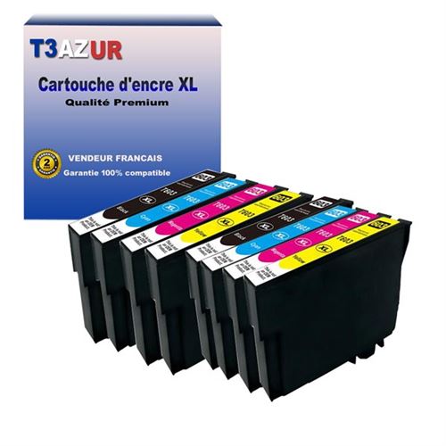 T3AZUR - 8 Cartouches compatibles Epson WorkForce WF-2810 WF-2820 WF-2830 WF-2840 WF-2845 WF-2850 WF-2870 WF-2835, 603XL