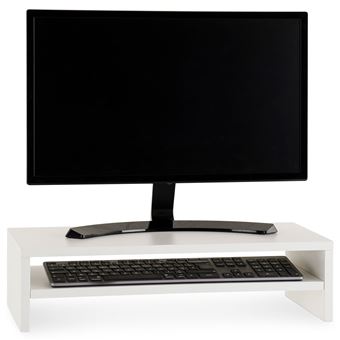 Réhausseur D’écran Bureau CONNECT Avec 1 étagère, En Bois - Coloris