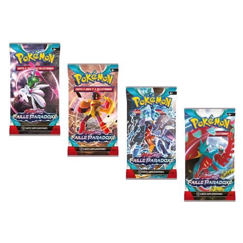 Asmodee Jeu De Cartes À Collectionner 4 Boosters Écarlate Et Violet Faille Paradoxe Ev04 Pokemon Multicolore