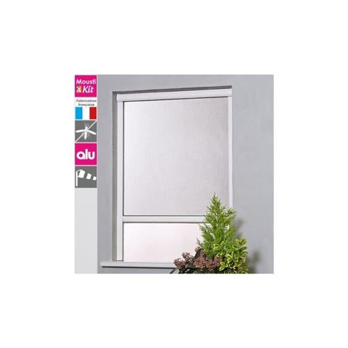 moustiquaire enroulable en aluminium pour fenetre l100 x h160 cm blanc - moustikit