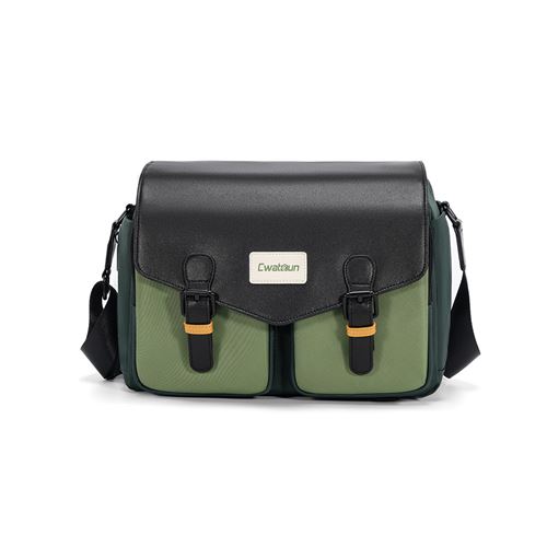 Sac à appareil photo reflex multifonction Cwatcun, modèle D99, taille grande, couleur verte, dimensions 21,5×14,5×32,5 cm