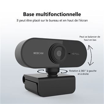 Webcam HD avec microphone et prise USB 1080P,caméra-web,caméra d'ordinateur  portable et station PC,Mac,,Skype,mini-objectif - Webcam - Achat &  prix