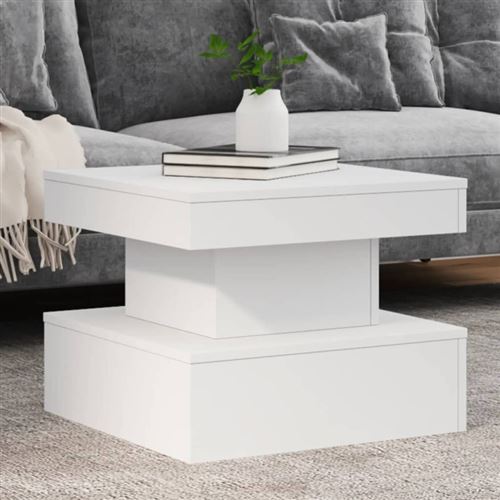 Vidaxl Blanc Table Basse Avec Lumières Led 50X50x40 Cm - Image 3