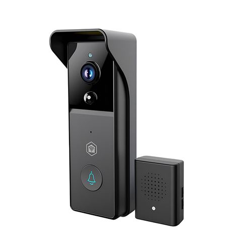 Nedis SmartLife Video Doorphone Wi-Fi Battery 3MP Full HD 1296p Cloud Storage (option) / microSD (not included) IP44 With motion sensor Night vision Black
