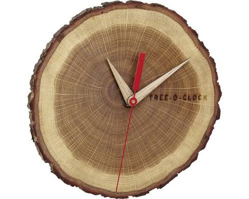 Horloge murale &agrave; quartz TFA 60.3046.08 ch&ecirc;ne, bois 172 mm x 180 mm x 40 mm en bois v&eacute;ritable