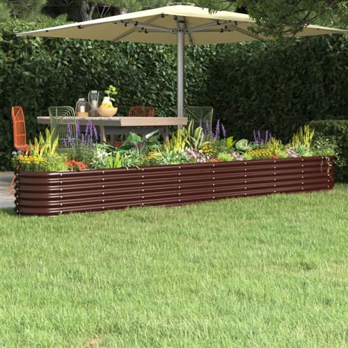 VIDAXL - Lit surélevé de jardin - Acier - Marron - Image 3